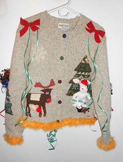 Ugly Christmas Sweater Womens Boas Frock Horny Moose & Weird Bunny