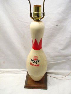 Brunswick Mixer Bowling Pin Table Lamp Light ABC Approved Red Crown B