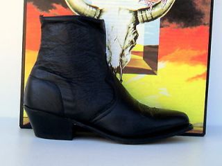 Abilene Mens Zip Up Black Western Boots 6082 Size 12 D
