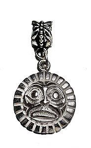 LOOK sterling silver Tribal Haida Mask jewelry bead Charm