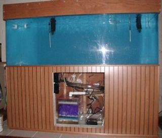 180 GALLON ACRYLIC FISH TANK WITH HOOD, STAND, AND EXTRAS