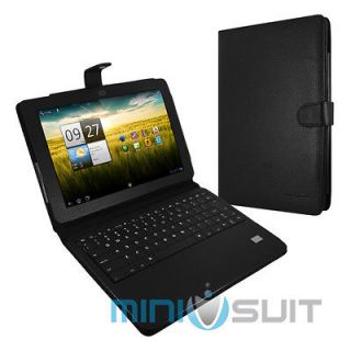 Bluetooth Wireless Keyboard Leather Case for Acer Iconia A200 Tab