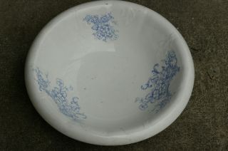 White American Ironstone 16 Wide Blue & White Embossed Wash Basin