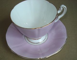 Adderley Fine Bone England China Teacup And Saucer Lavender