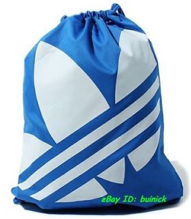 ADIDAS ADICOLOR GYMSACK Blue White trefoil logo drawstring backpack