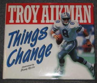 Troy Aikman Signed Book Things Change Cowboys Auto JSA