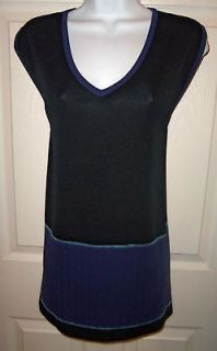 EXCLUSIVELY MISOOK PULLOVER TANK TOP~1X~SLVLESS V NECK ACRYLIC BLACK