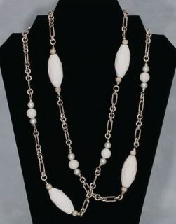 3K DAVID YURMAN WHITE AGATE and PEARL necklace 48