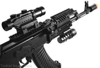 NEW AK47 AIRSOFT ASSAULT RIFLE GUN LASER SCOPE LIGHT HIGH CAPACITY MAG