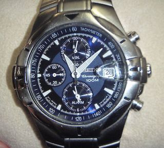SEIKO 7T62 0GF0 CHRONOGRAPH WATCH 100m Water Resistant