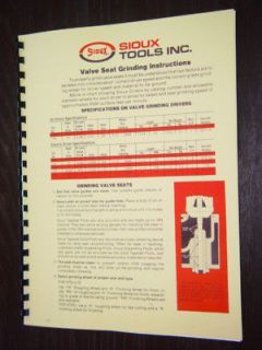 Sioux Valve Seat Grinder Instruction Manual