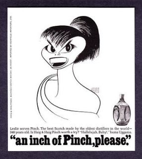 1967 Singer Leslie Uggams by Al Hirschfeld Haig & Haig Pinch Scotch