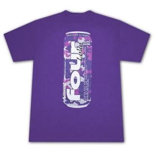 Four Loko Can Grape Purple Graphic Tee Shirt