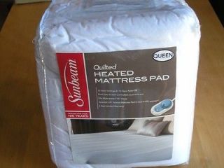 Sunbeam Quilted Heated Mattress Pad Queen 10 Heat Settings 10 Hour