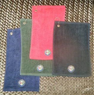 ALFA ROMEO cotton GOLF towel towels w/ hook & grommet attach to bag