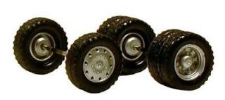 Herpa Promotex HO Truck Tires Silver Budd Dually Wheels (Front & Back