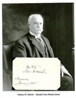 Nelson W. Aldrich Autograph Senator Rhode Island General Manager of