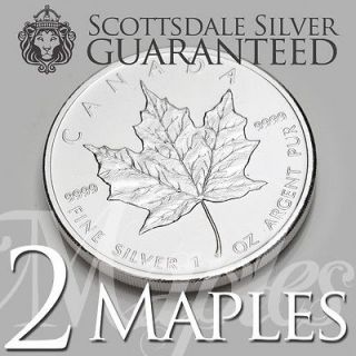 Newly listed 2 x 1 oz Silver Canadian Maple Leaf Coin 2013   One Troy