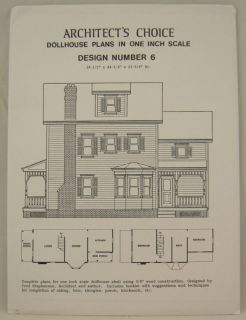 Dollhouse Plans Design #6 Architects Choice 112 Scale