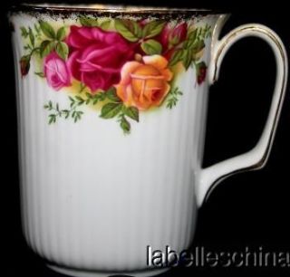 Royal Albert Old Country Roses Mug Ribbed Straight Sides Brushed Gilt