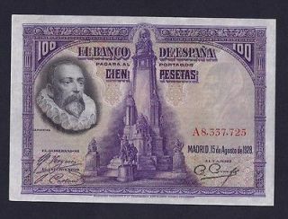 Newly listed 100 PESETAS 1928  RARE UNCIRCULATED BANKNOTE FROM