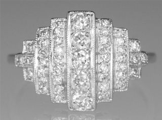 18ct White Gold 1.0ct Diamond Ring.Art Deco style ring at the Chelsea