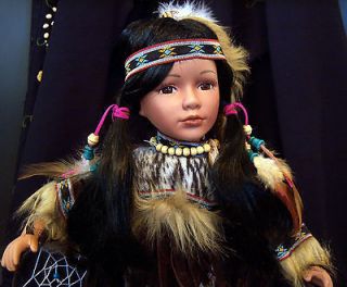American Native Indian Porcelain Princess Brown Blossom