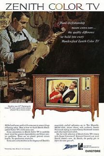 ZENITH COLOR TV 1966 ORIGINAL ADVERTISEMENT VINTAGE