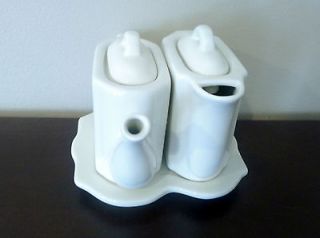 Restoration Hardware Cream Milk Sugar Pourer Set Mint Ivory For Coffee