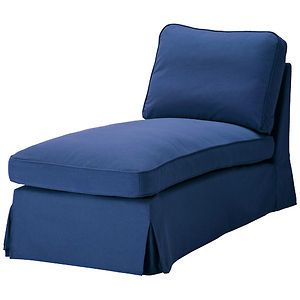 IKEA EKTORP STAND ALONE CHAISE SLIPCOVER IDEMO BLUE NIP Discontinued