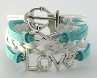 Infinity bracelet love bracelet,ancho r bracelet,antiq ue mix silver