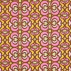 Amy Butler Midwest Modern Pink Dahlia Garden Maze Brown Cotton Quilt
