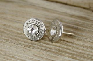 38 Special Nickel Bullet Stud Earrings Sterling Silver Classy Dainty