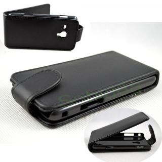 Black New perfect leather Flip pouch hard cover case For Samsung Omnia
