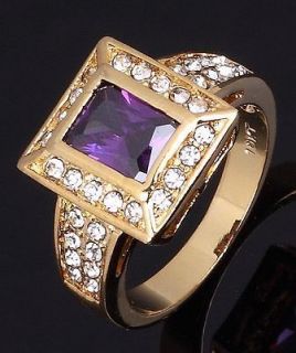 Jewelry Mans Amethyst 10KT Yellow Gold Filled Ring Size 10 or 8 For