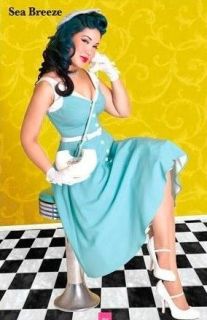 Bettie Page Pin Up Girl Dress  Sea Breeze  NEW adorable for Viva Las