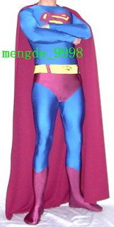 LYCRA SPANDEX ZENTAI FANCY SUPER MAN BODY CATSUIT COSTUMES With Long