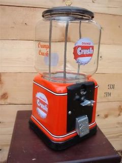 Vintage 1940s Victor *ORANGE CRUSH* Gumball Candy Machine Soda Coke