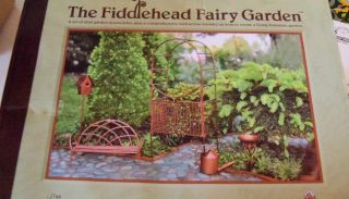 Fiddlehead Fairy Garden Accessories Set Arbor bench birdhouse bird