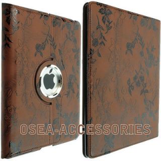 APPLE IPAD 2 3 16GB 32GB 64GB Leather Floral Wallet Case Cover IPAD2