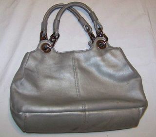 Luce Womens Silver Butterfly Soft Style Genuine Leather Handbag Purse