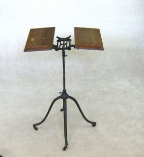 Antique 1890s Cast Iron Columbia Dictionary Stand or Music Stand