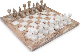 Classic Marina & White Onyx Chess Set   12