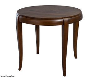 Antique Art Deco French Walnut Round End Table Side Sofa Table from