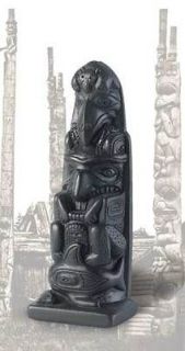 Museum Copy of 19th C. HAIDA INDIAN Argillite WHALE TOTEM, Canada