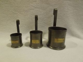 Vintage Set of 3 Pewter Measuring Cups 95% Pewter Made in Europe