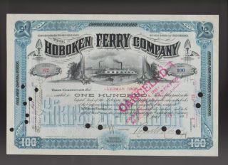 1897 Stock certificate issued to LEHMAN BROTHERS   Hoboken Ferry