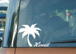 Islands Palm Tree Text   Hawaii Car Laptop Vinyl Decal Window Sticker