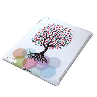 NEW Apple iPad 2   HARD GLOSSY FEEL CASE COVER WHITE COLORFUL LOVE