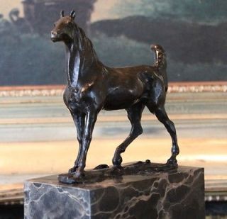 Horse Equine Bronze Marble Statue Bookend Equestrian Art Sculpture